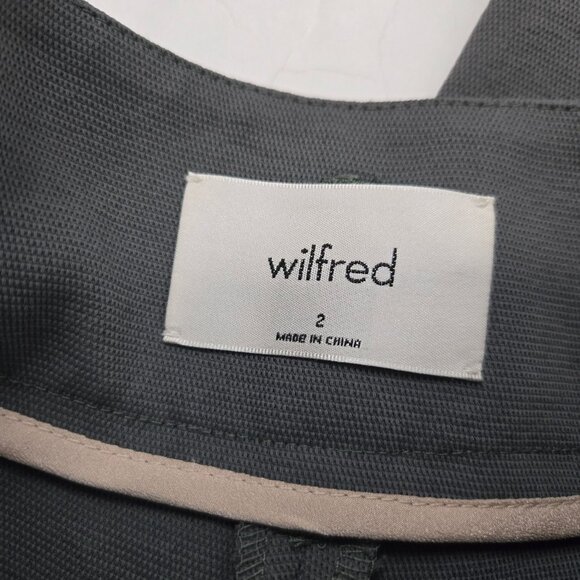 Aritzia Wilfred Size 2 Wide Leg Elastic Waist Pull-On Ankle Pants Green High-Wa - Picture 8 of 10